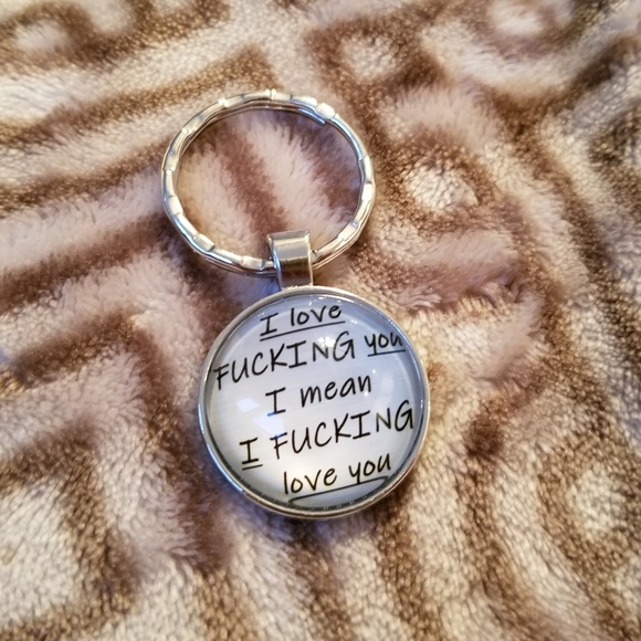 Accessories - ❤I freaking love you funny metal keychain